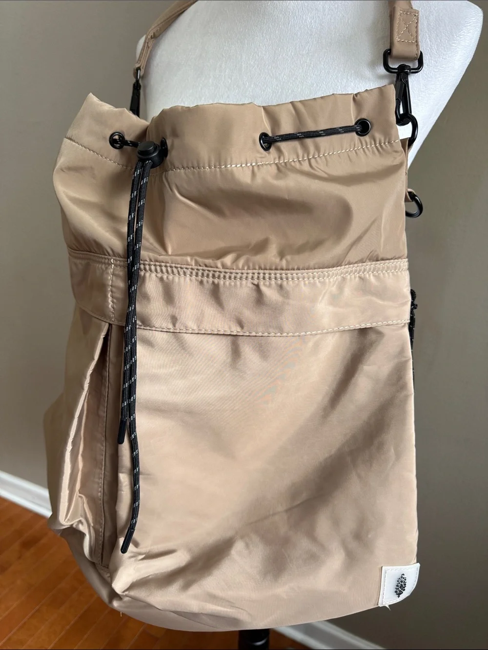Free People Ego Boost Mega Bucket Sporty Oversized Lightweight Bag in Sand - NEW
